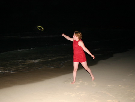Heather throws Lei into Ocean