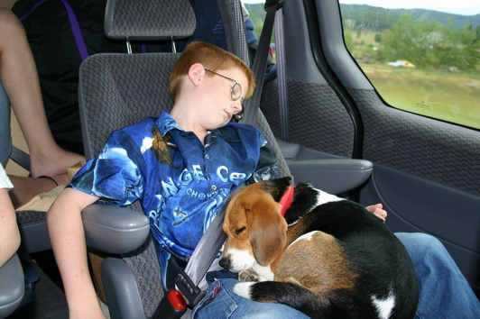 Nic and Chloe sleeping